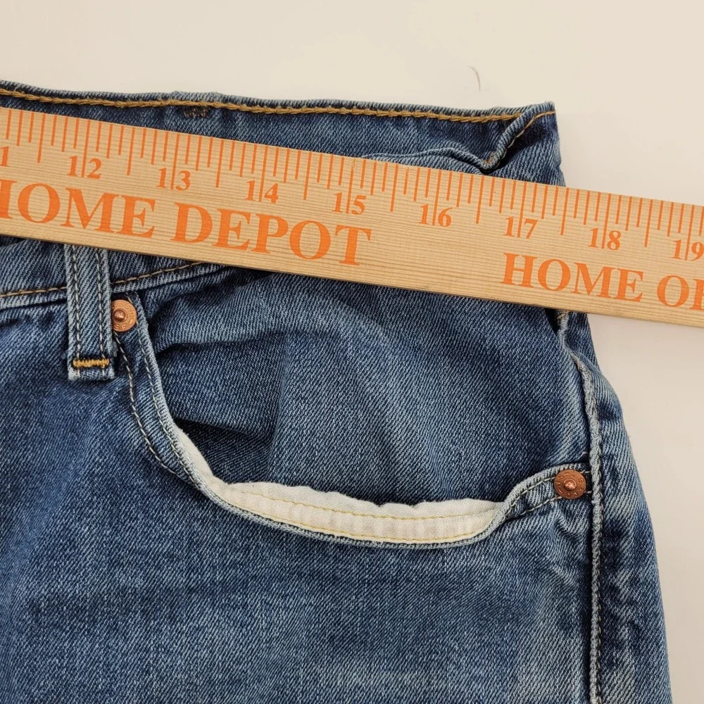 Levis 505 Regular Fit‎ Straight Leg Jeans Mens 38x32 Blue Denim Actual 37x30